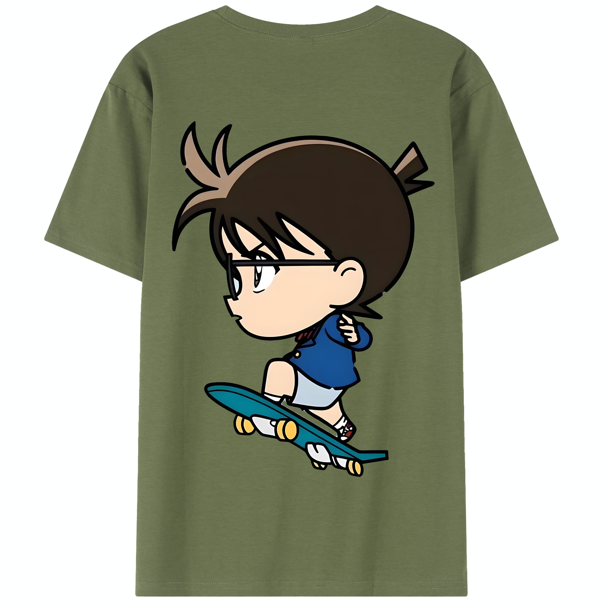（画像用） 名探偵コナン 江戸川 コナン Detective Conan Conan Edogawa 綿100％半袖Tシャツ（背面プリント）